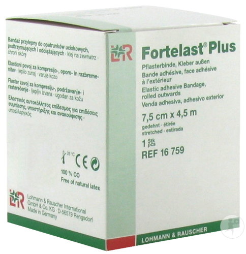Lohmann & Rauscher Fortelast Plus Bande Adhésive Elastique 7,5cmx4,5m 1 Pièce (16759)
