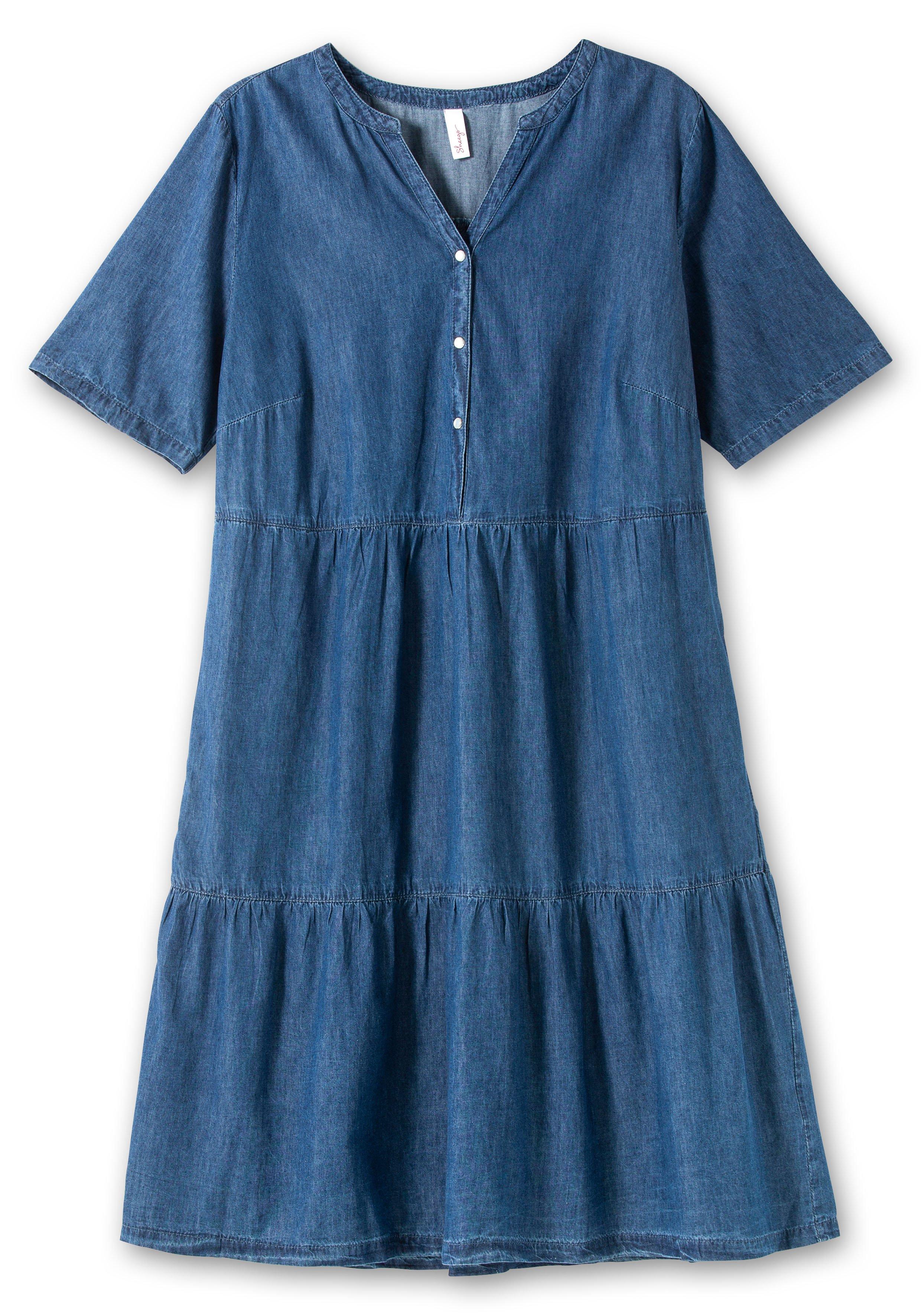 Jeanskleid aus leichtem Denim, in Volant-Optik