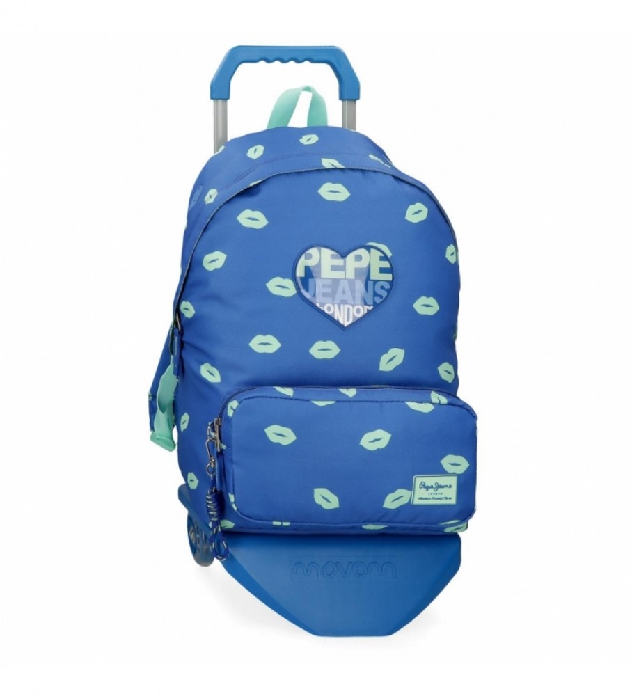 Mochila escolar Pepe Jeans Ruth com carrinho - 31x42x17,5cm -