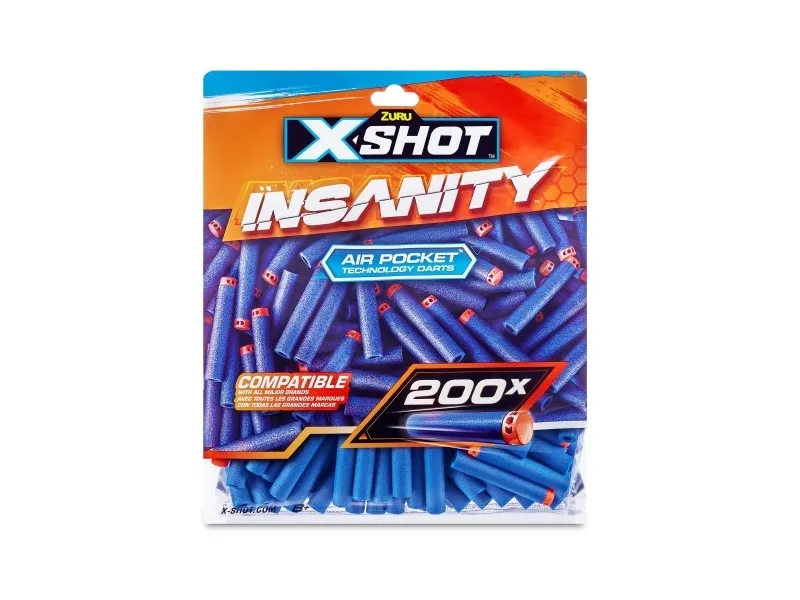 XSHOT 36624, Genopfyldning, 8 År, 200 stk, Flerfarvet