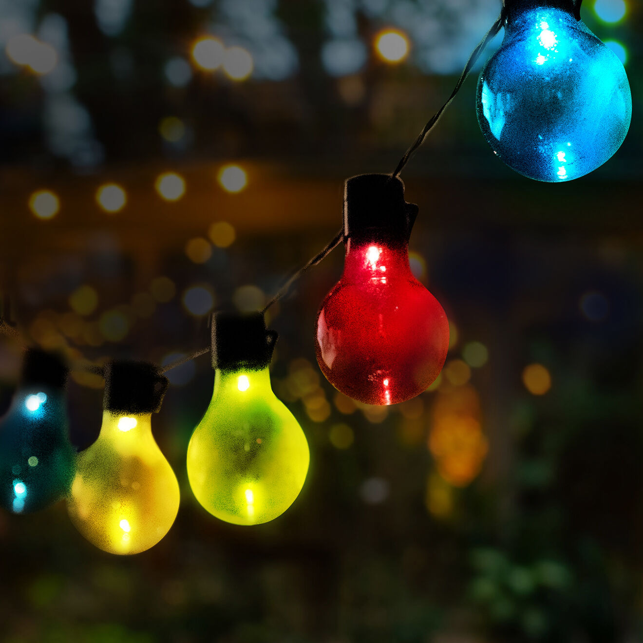 Pratik Garden Guirlande lampe solaire guinguette 20 LED multicolore - 200 cm