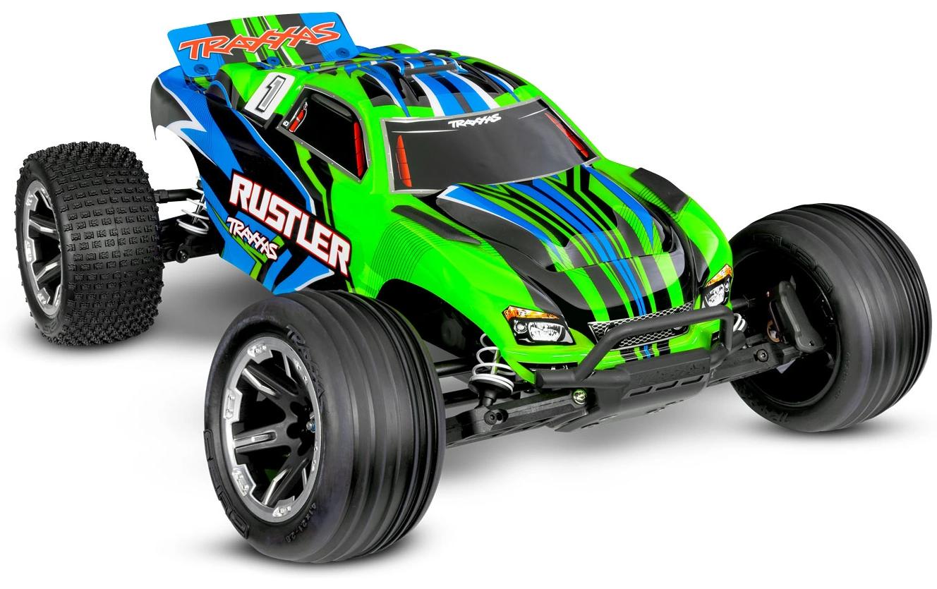 Stadium Truck Rustler HD 2WD Grün, RTR, 1:10<br>2WD-Heckantrieb Truck mit Titan 12-Turn Brushed 550 Motor