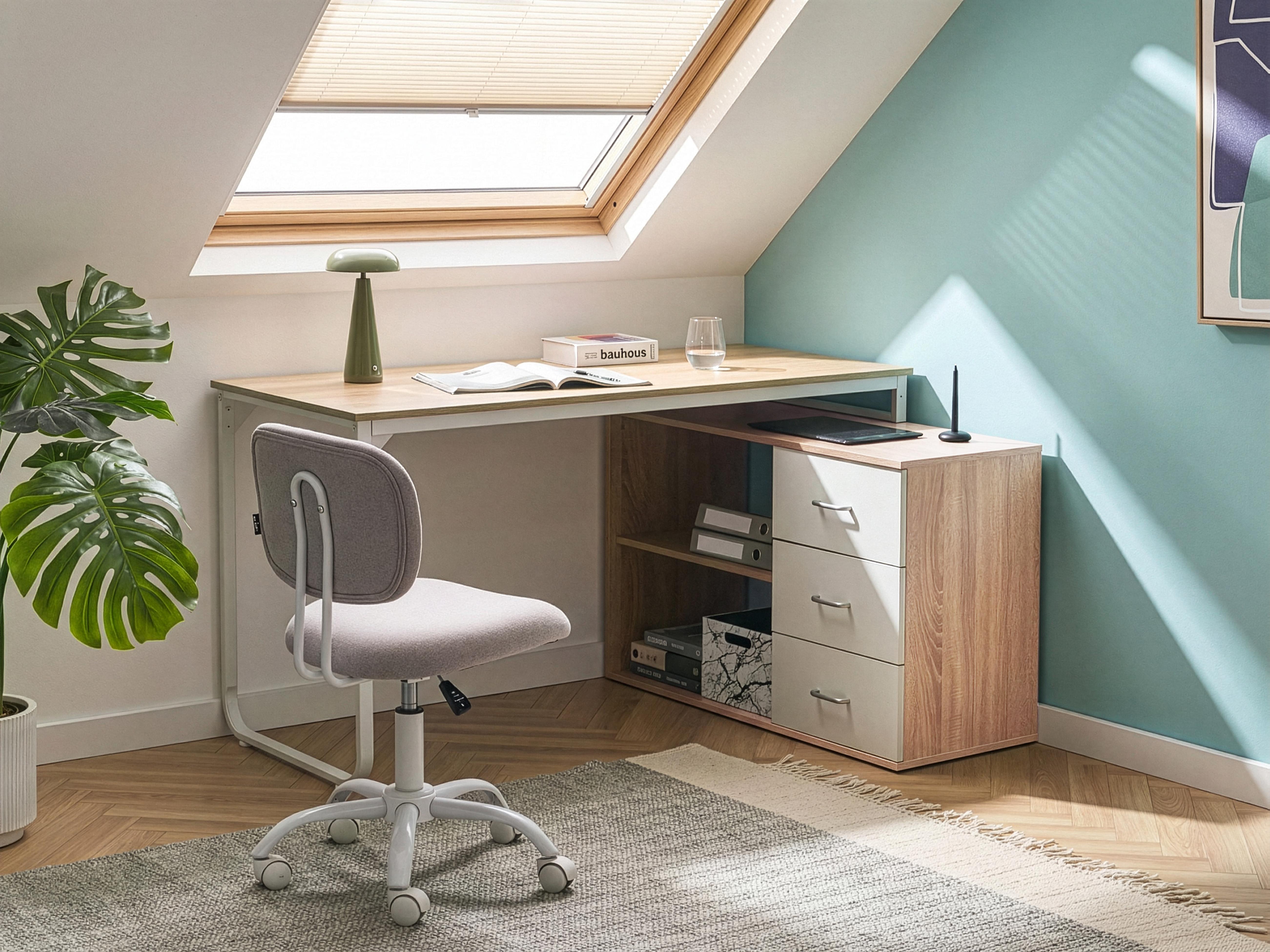 Hoekbureau SOGNE Lichtbruin 140 cm 100 cm