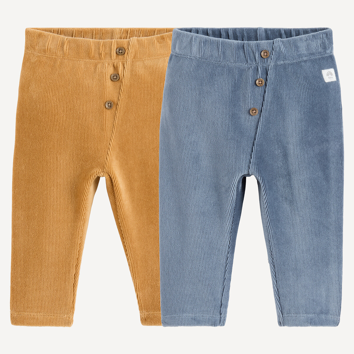 COLEÇÃO LA REDOUTE<br>Conjunto de 2 leggings de veludo canelado
