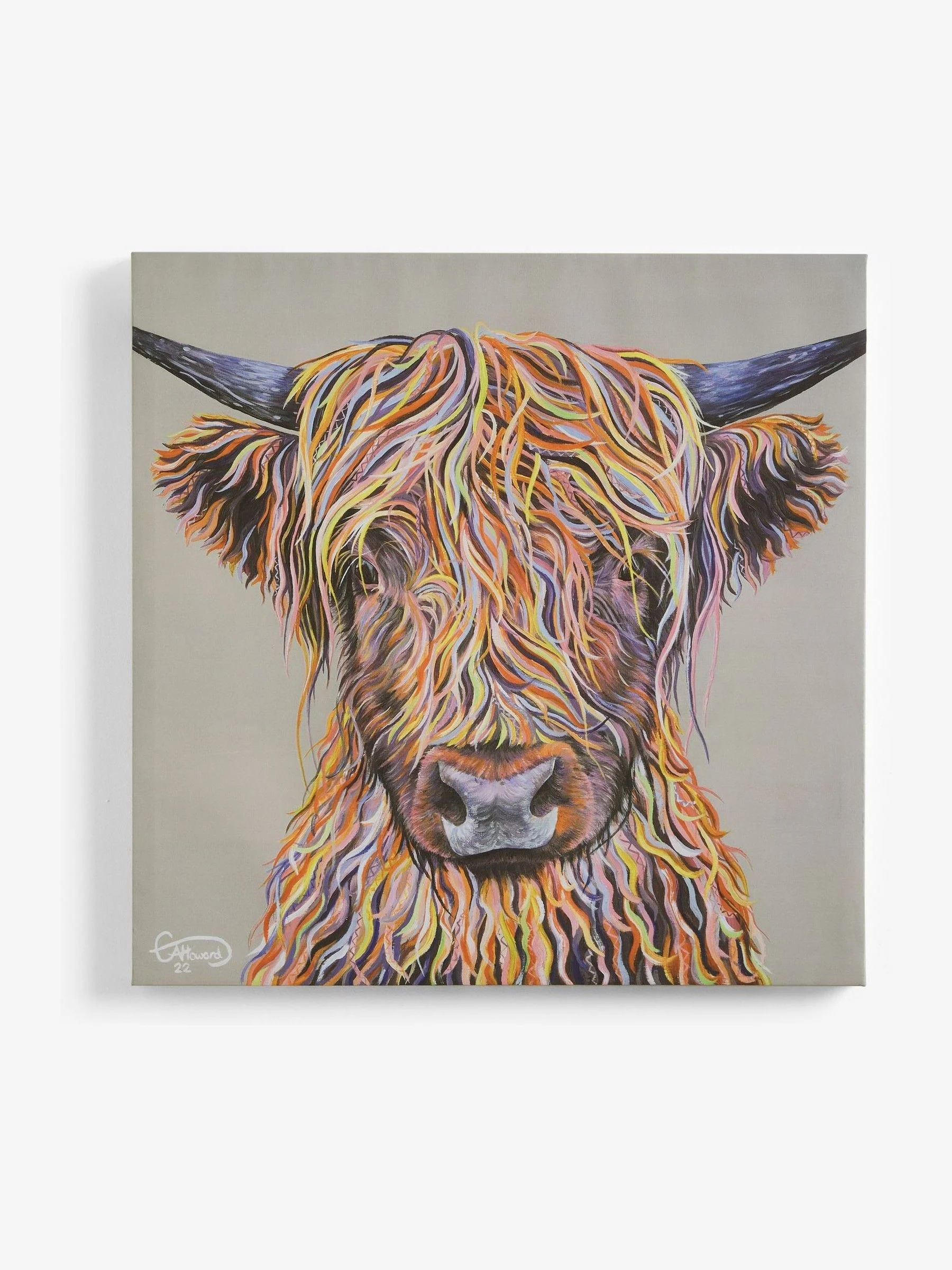 Artist Collection Harry The Highland Cow by Emily Howard Medium Canvas Wall Art