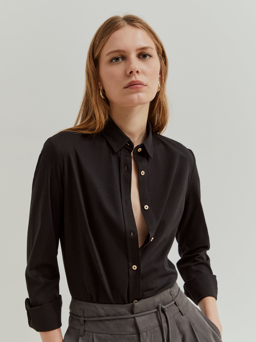 Camisa de malha de algodão