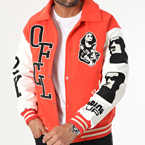 Veste Teddy Orange Blanc