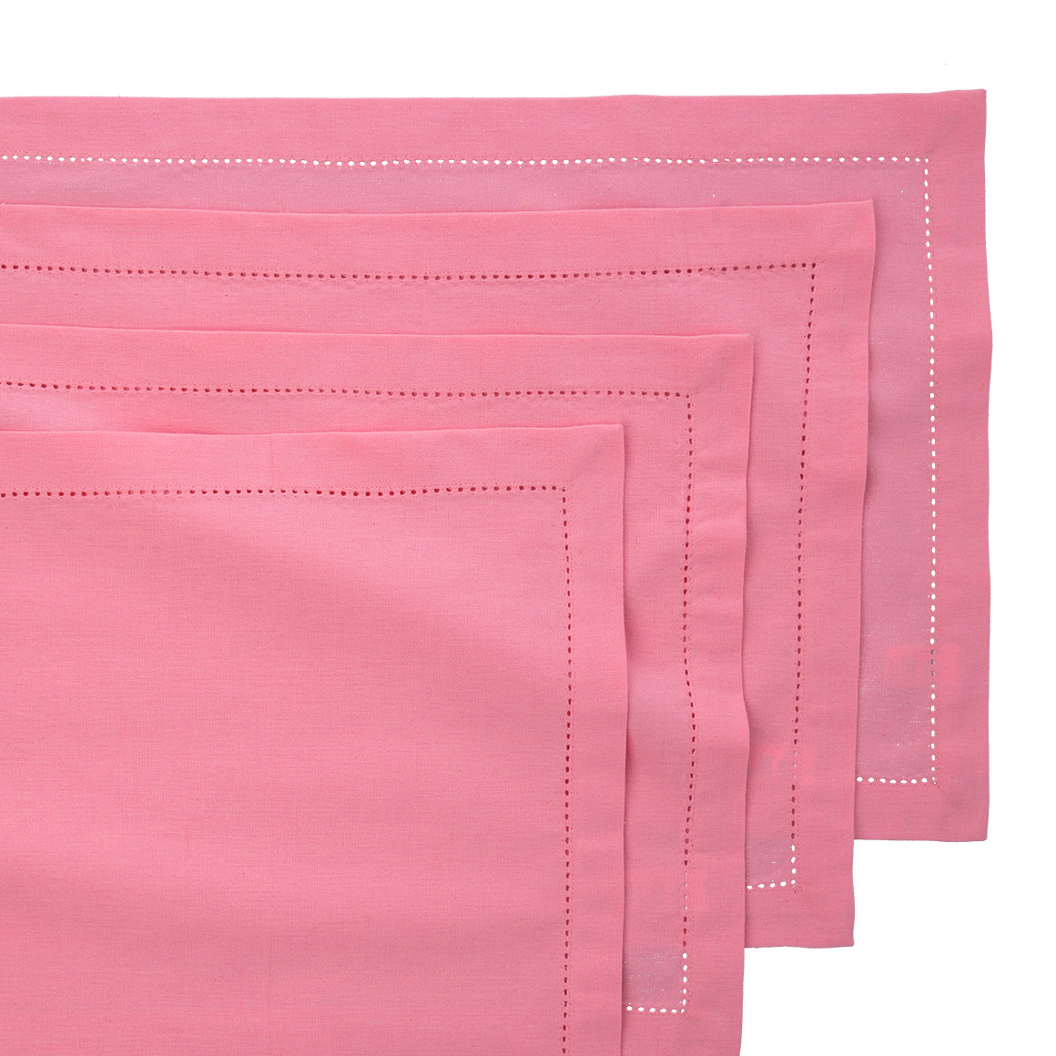 My Home 4 Platzsets mit Lochstickerei pink
