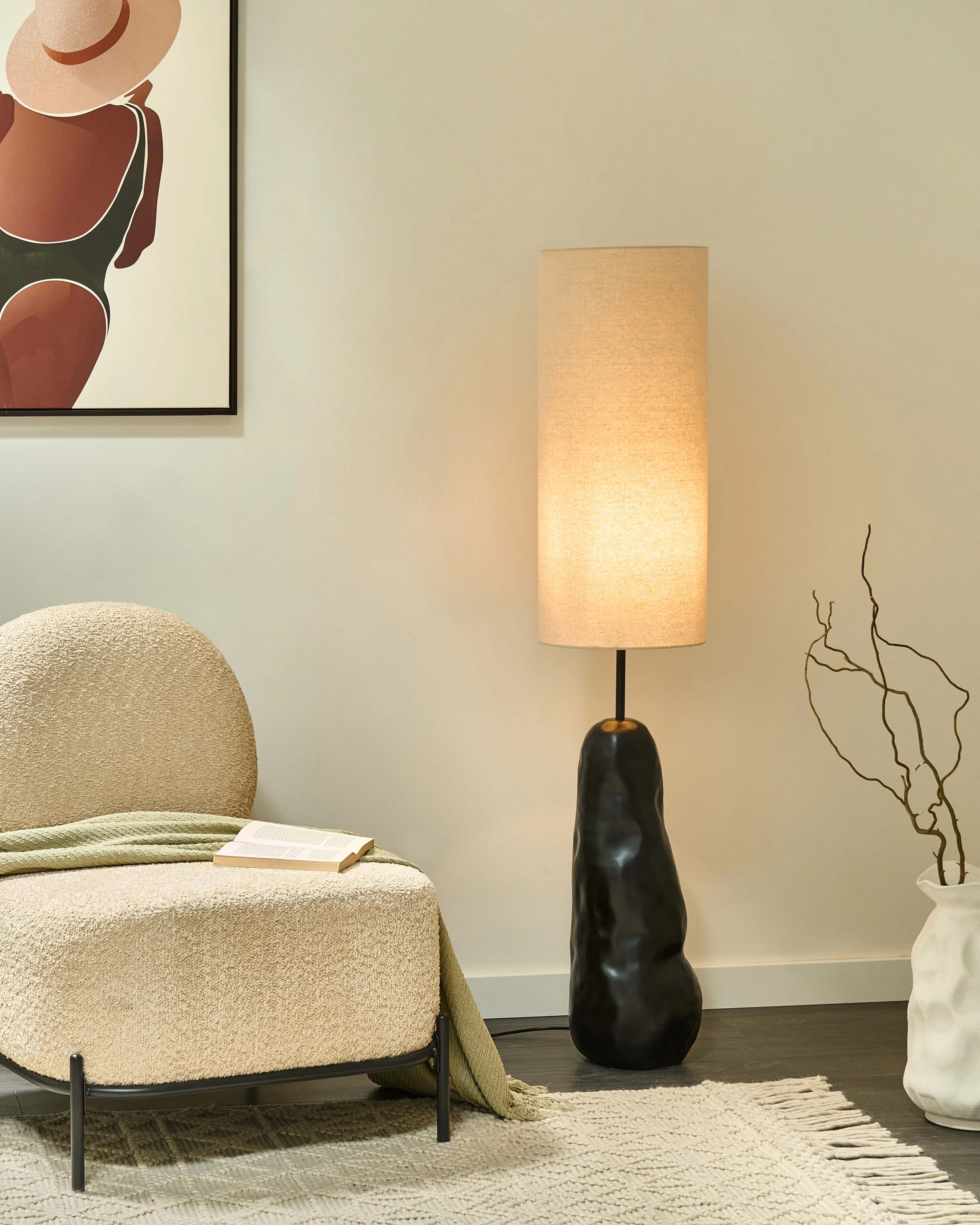 Staande lamp SELB Keramiek Zwart