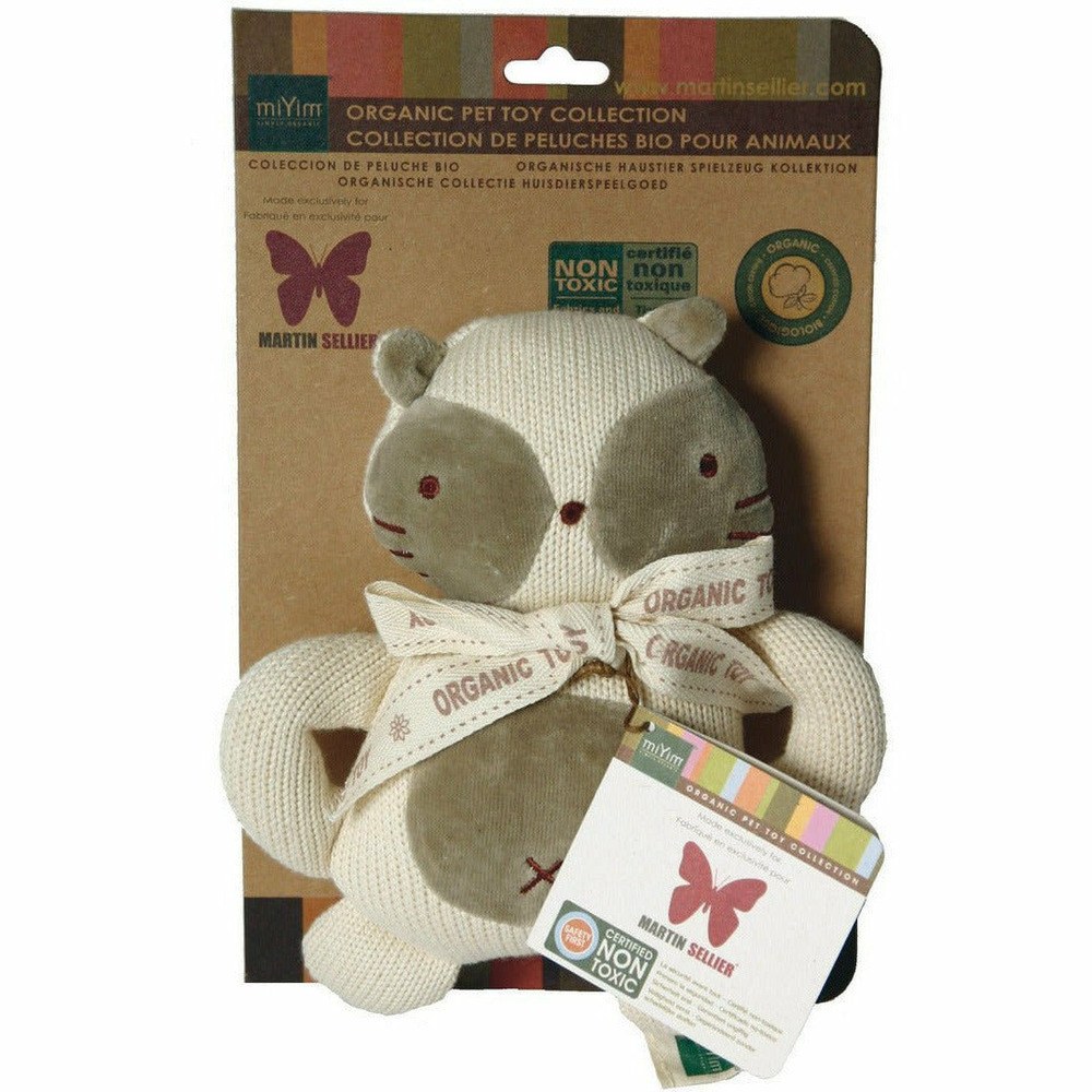 Peluche sonore écureil en coton biologique pour chiens et chats