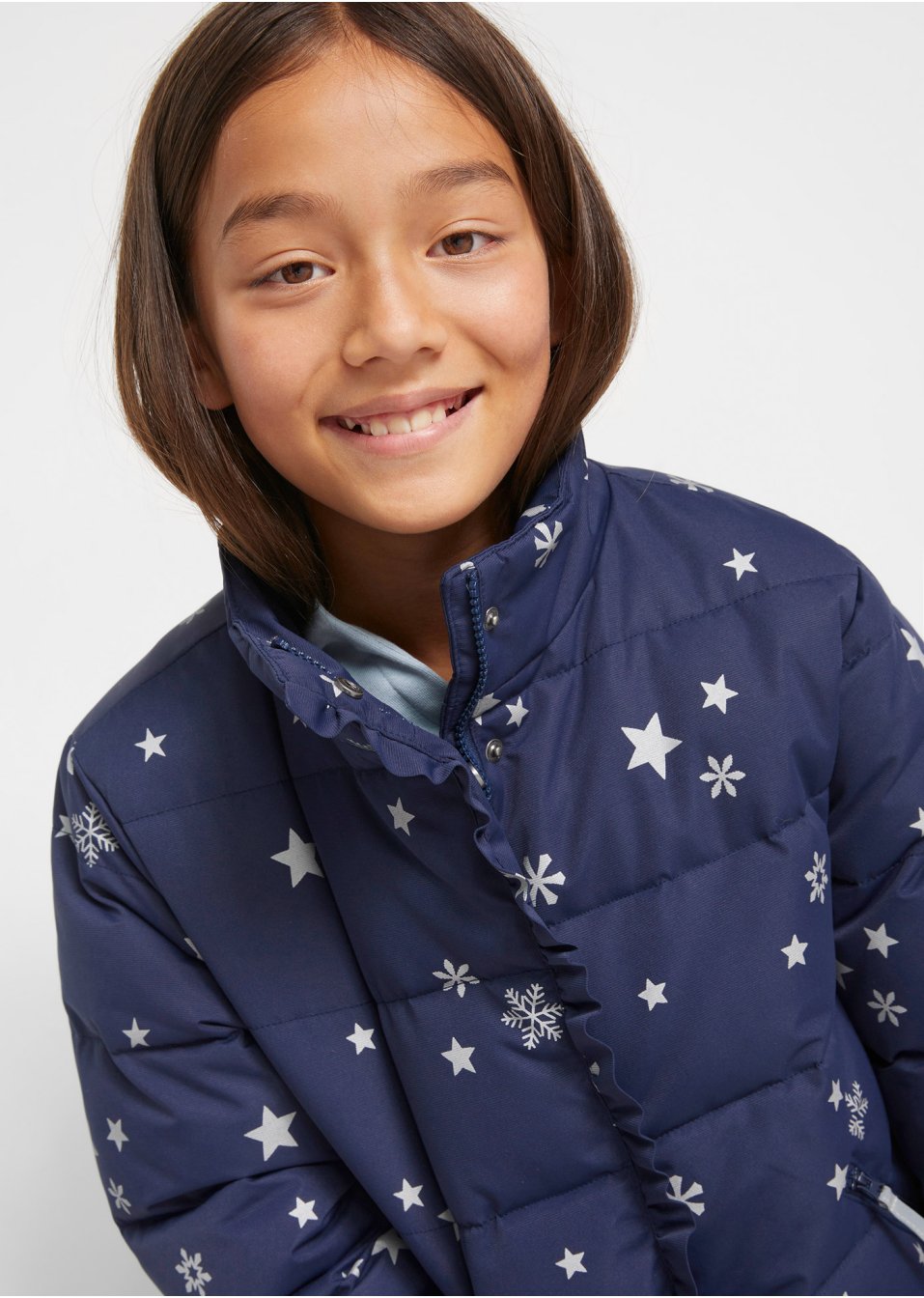 Veste hiver fille avec imprimé étoiles