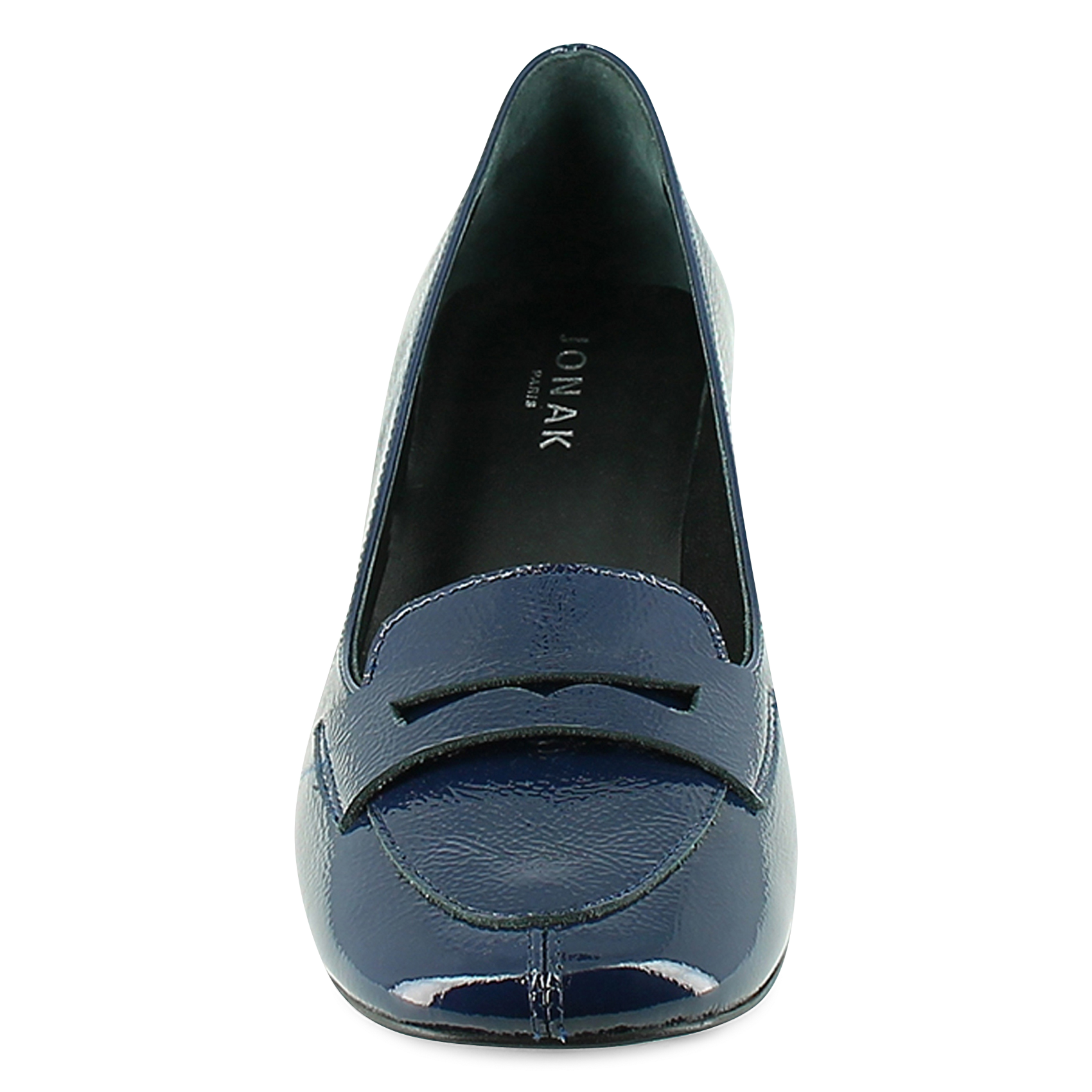 BERNIE - Mocassins à talons en cuir | Bleu