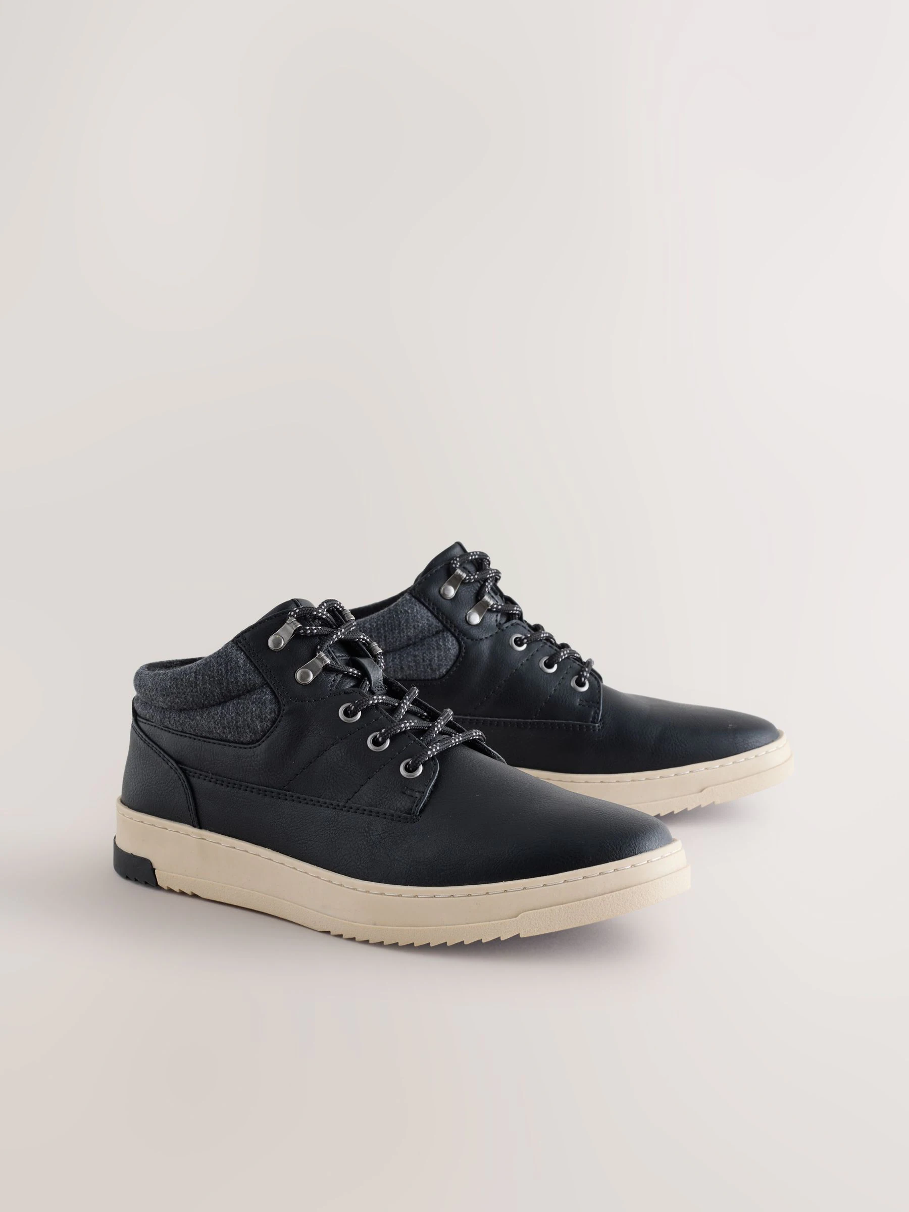 Zwart - Knitted Collar Ankle Boots