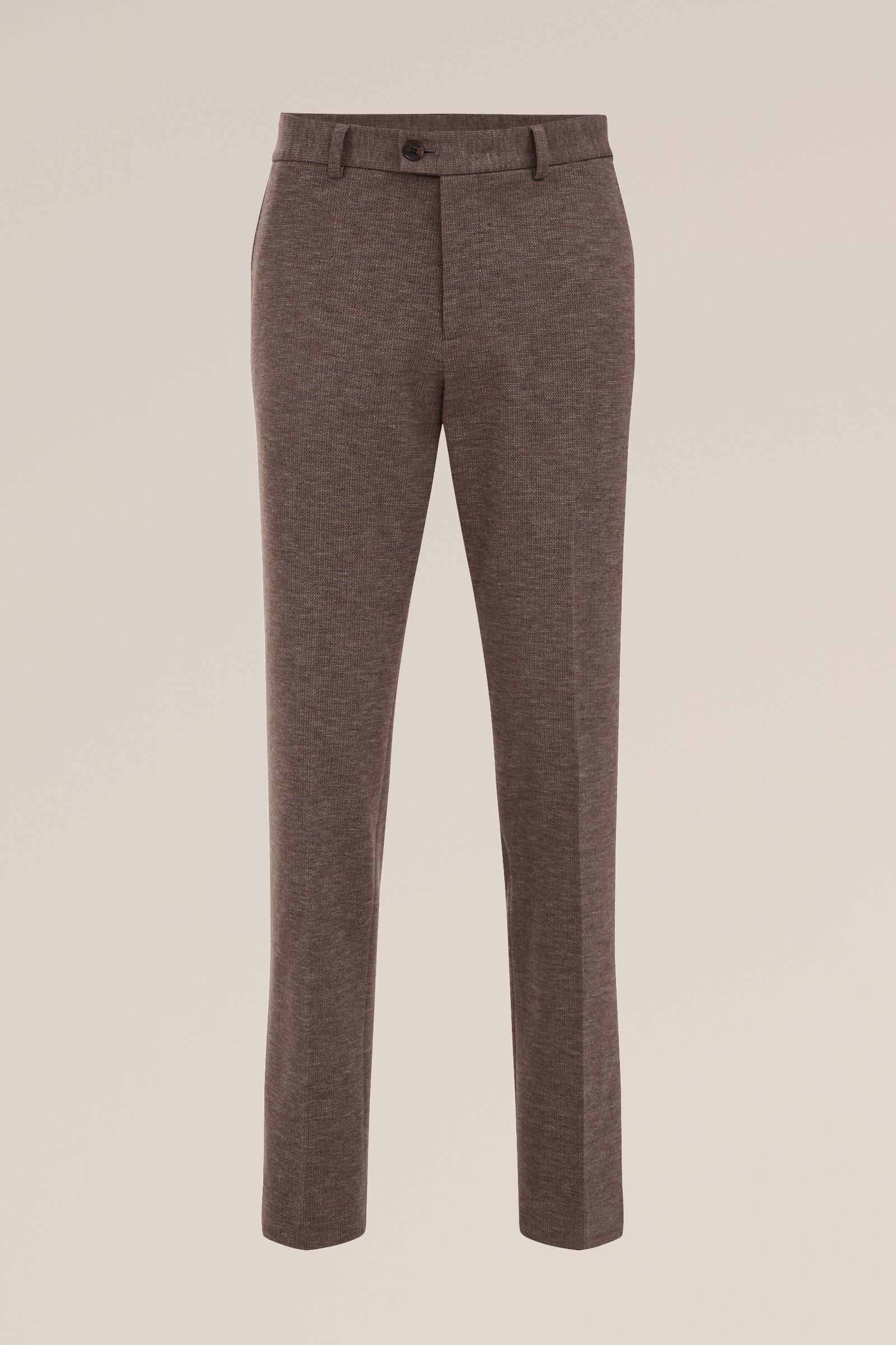 premium flannel look pantalon van gebreid materiaal Van Gils Grijs