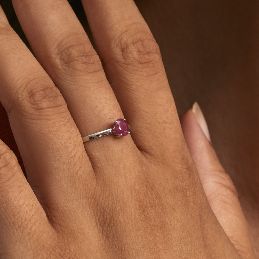 Bague Lily Or Blanc Rubis