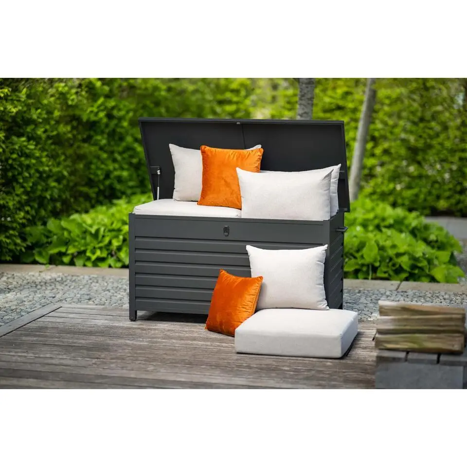 Cambridge kussenbox - aluminium - 170x97,5 cm - carbon black