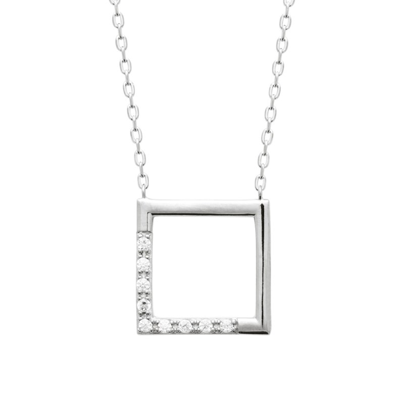 Collier Femme - Argent 925 - Oxyde de zirconium - Longueur : 45 cm