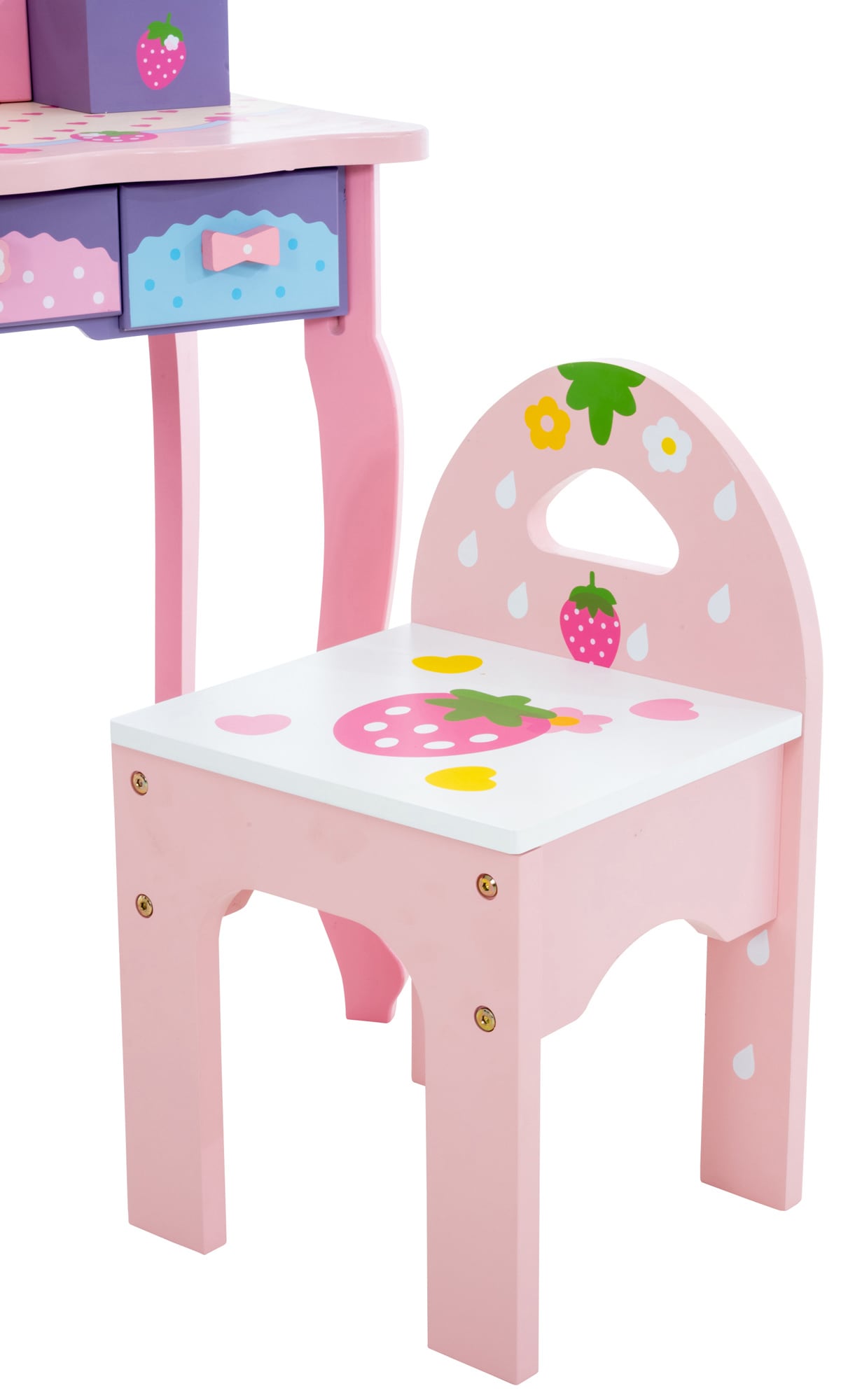 CLP Kinder Schminktisch Emilia I Frisiertisch mit Hocker I Schminkkommode mit Spiegel