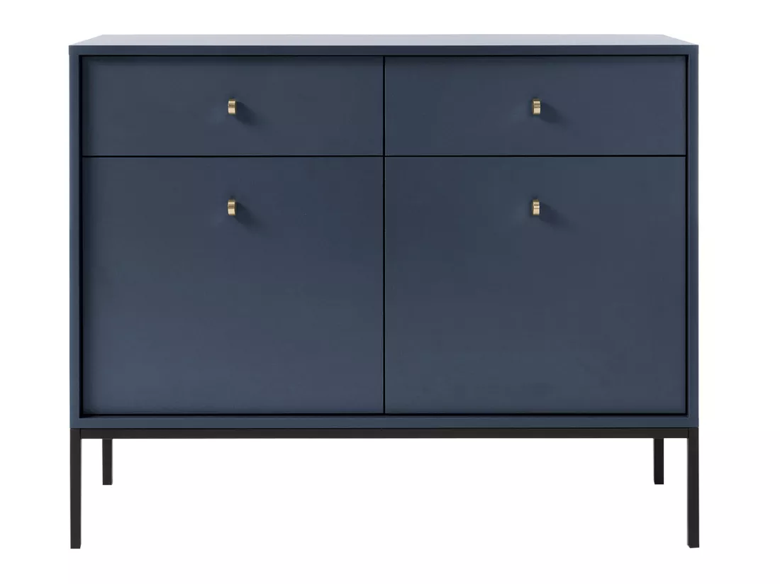 Buffet avec 2 tiroirs et 2 portes - Bleu - BOGDAN