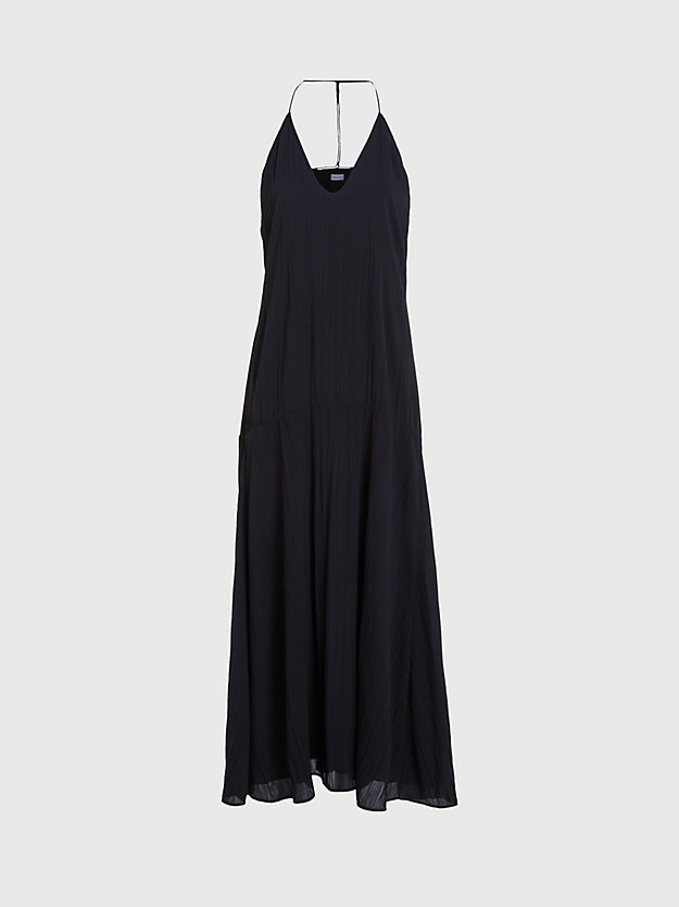 Vestido de crepe amassado