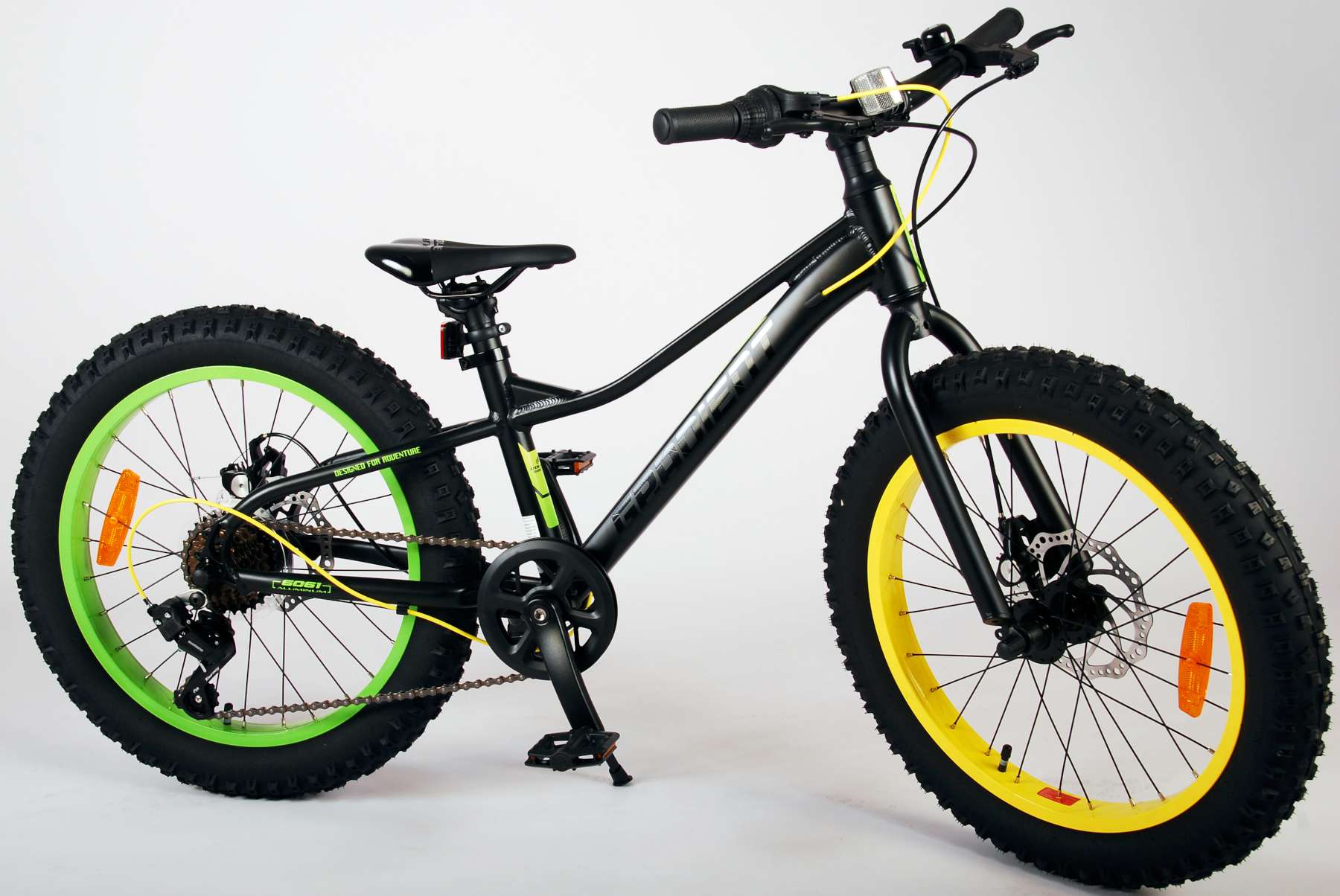 TPFSports Gradient Kinderfahrrad - Jungen - 20 Zoll - 6 Gänge - Scheibenbremse - Schwarz Gelb Grün