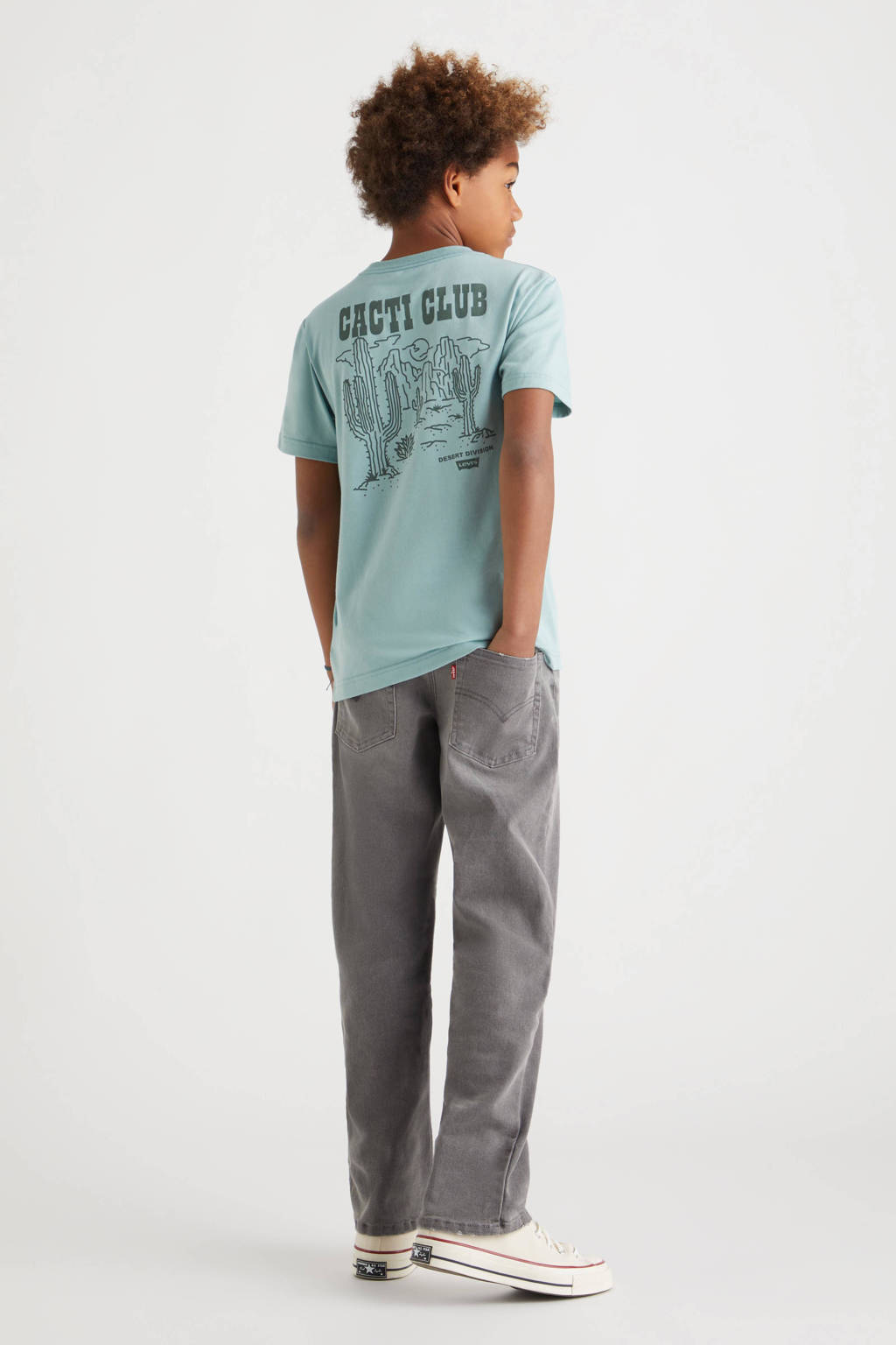 T-shirt met backprint blauwgroen