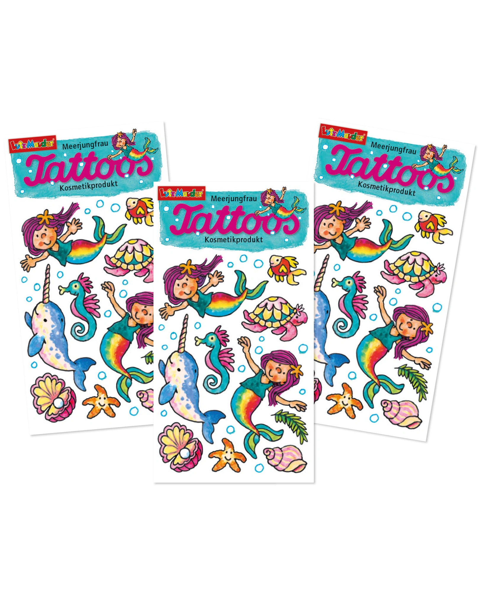 Tattooset MEERJUNGFRAU 3-teilig