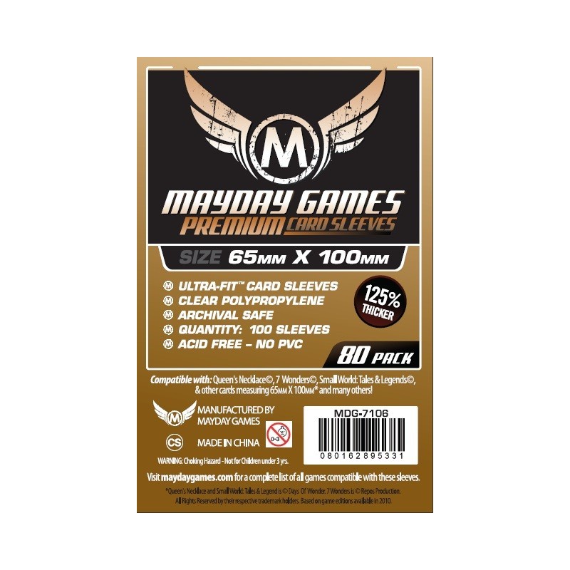 Lot de 80 Protège-Cartes Premium pour 7 Wonders 65x100mm