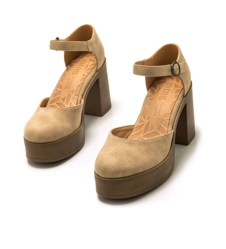 Sapatos Mustang Sixties Bege - Altura do Salto 8cm -