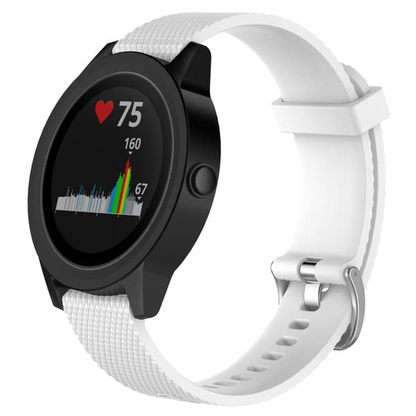 INF Klokkereim i silikon til Garmin VivoActive 4S Hvit