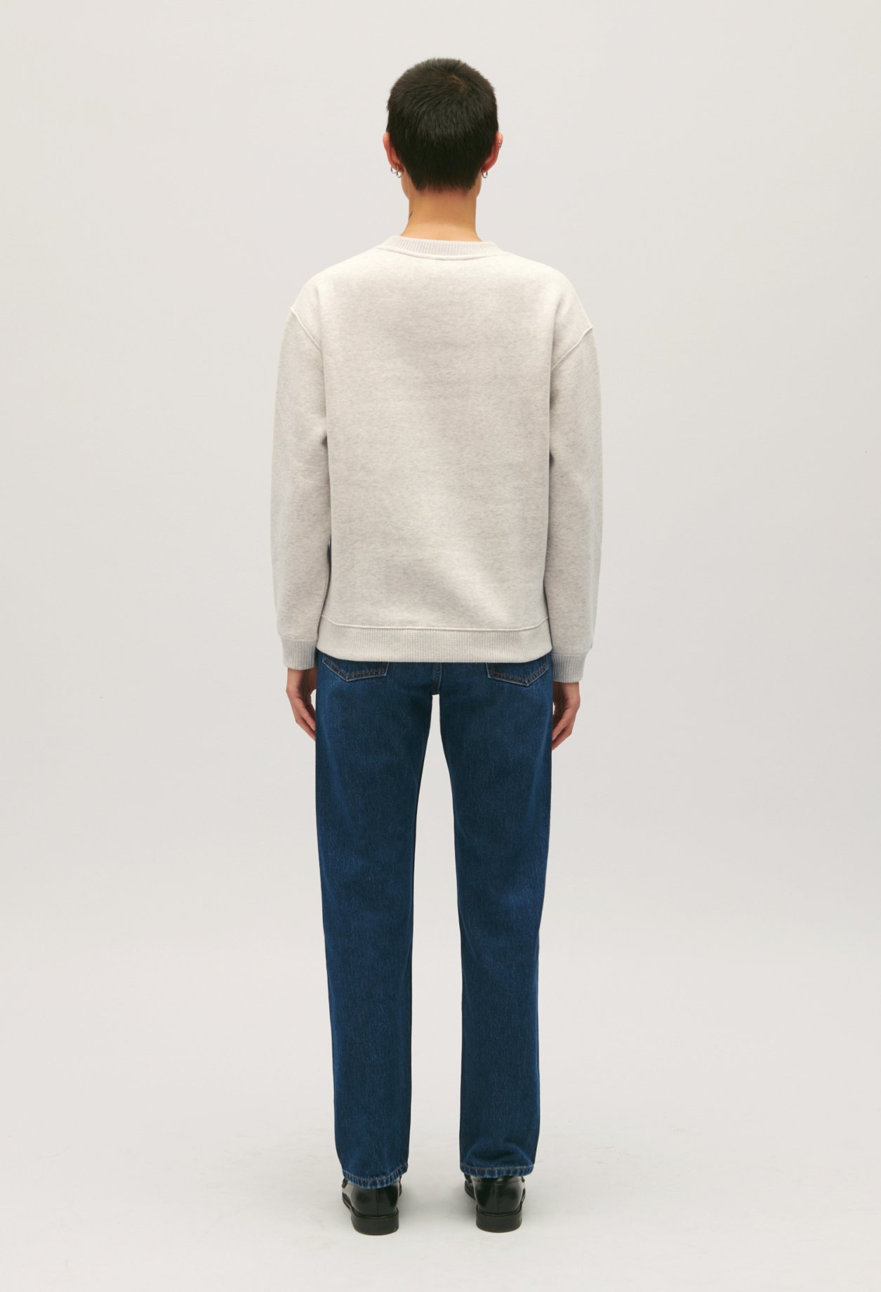 Sweatshirt maille chinee gris