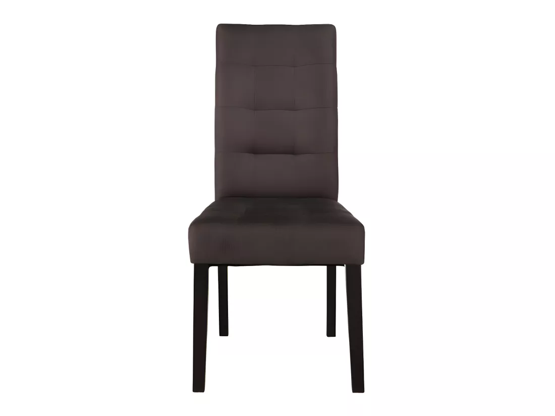 Lot de 6 chaises en tissu et bois - Marron - VILLOSA