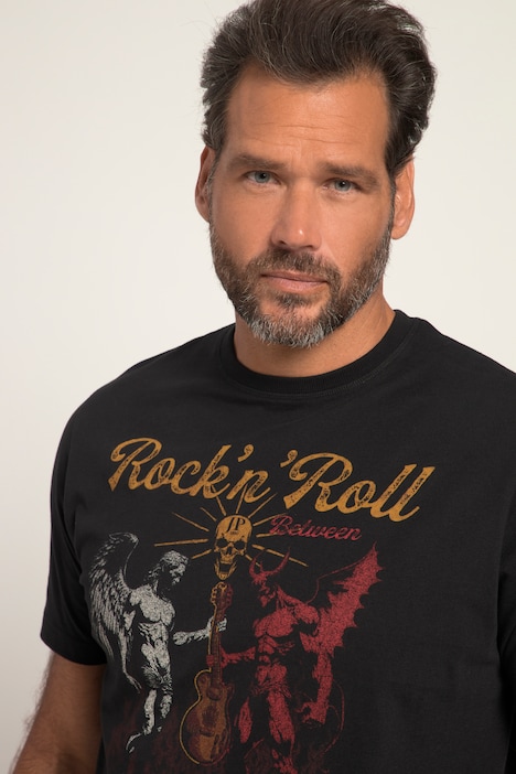T-Shirt, Halbarm, Brustprint, Rundhals