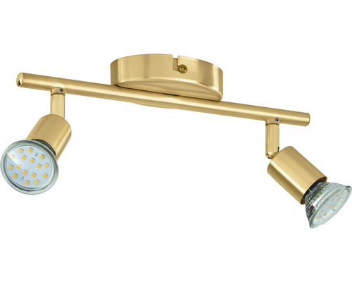 LED plafondspot 2x 2,8W 500 lm 3000 KL 28,5 cm messing