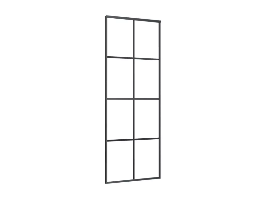 Porte coulissante avec kit de quincaillerie 76x205 cm Verre ESG
