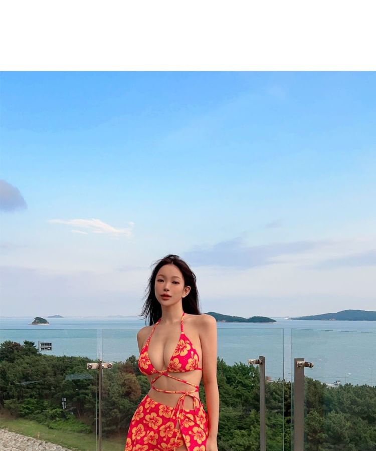 MALILA - Set: Print Bikini Top + Broekje + Cover-Up Rok