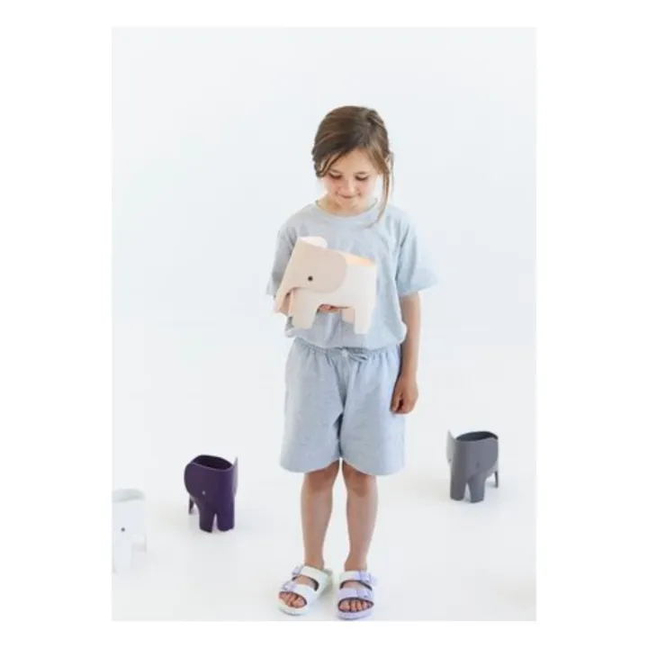 EO Lampe de chevet Eléphant en cuir | Gris anthracite