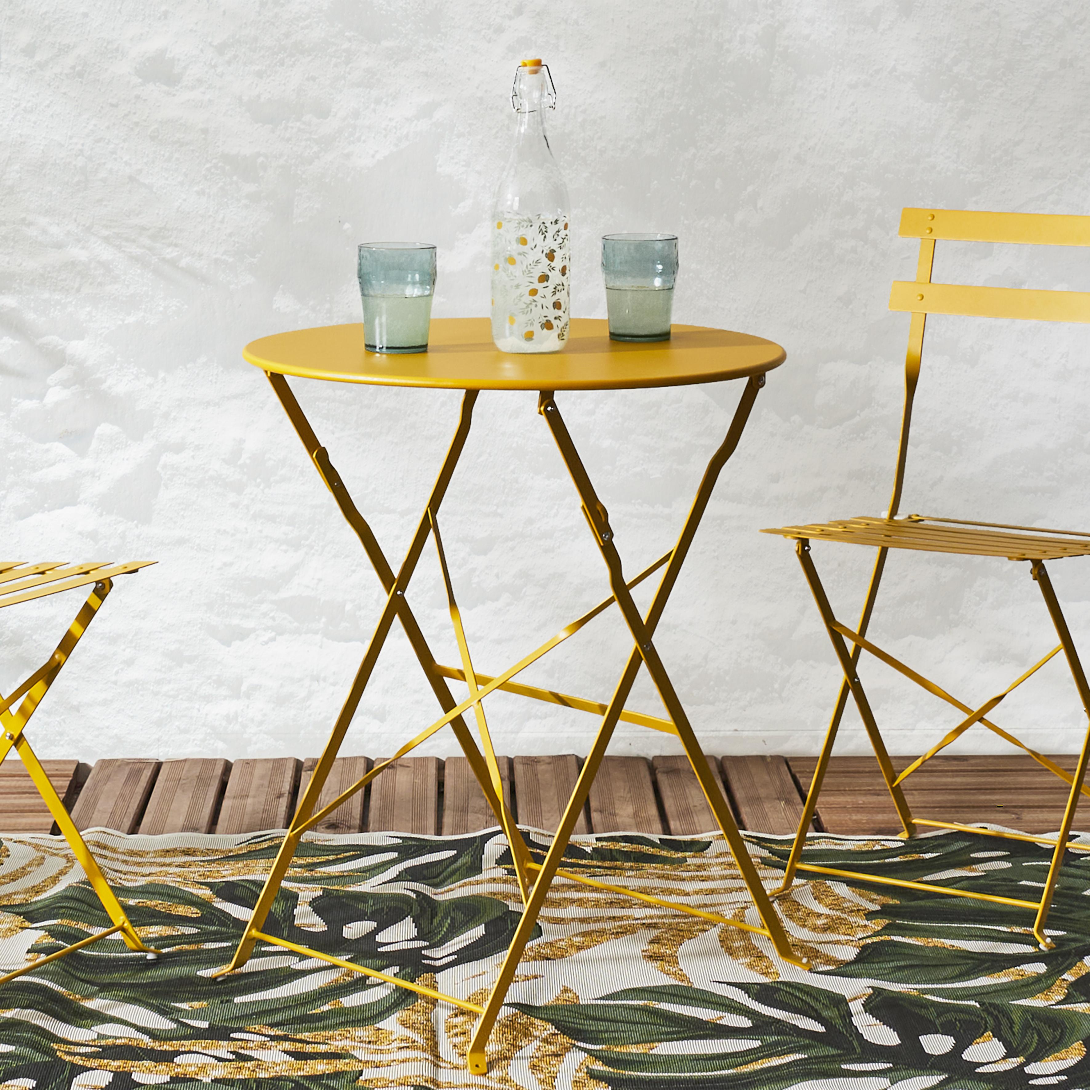 TABLE RONDE PLIANTE CAMARGUE JAUNE SOLEIL