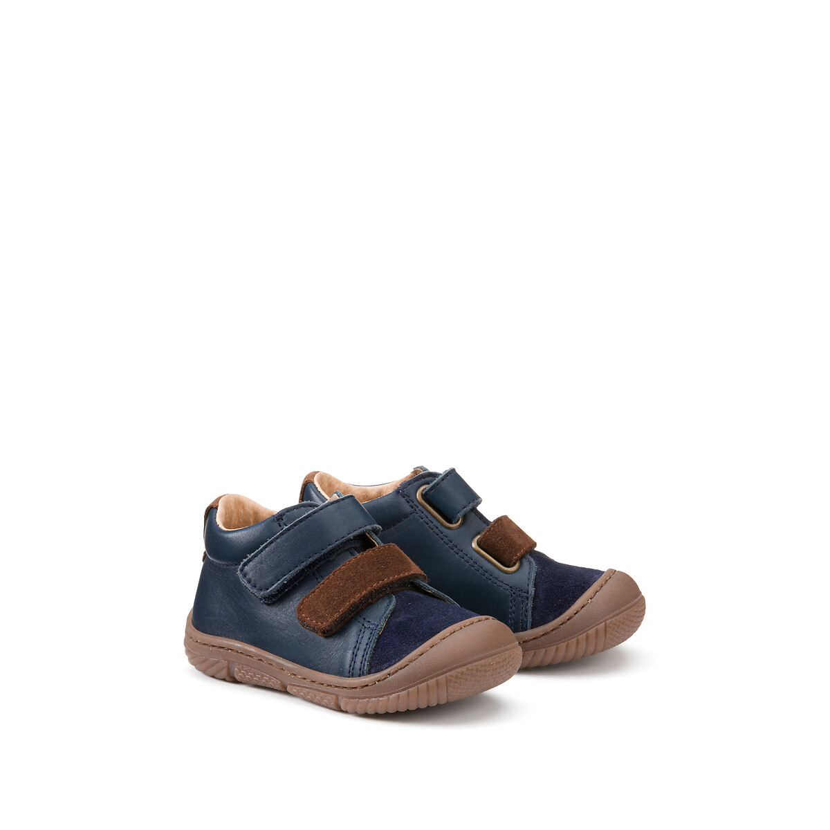 COLEÇÕES LA REDOUTE<br>Sapatos de couro macio com fecho de velcro para os primeiros passos