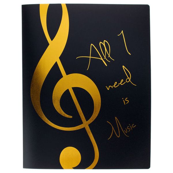 agifty Portfolio Violin Clef Bl/Gold