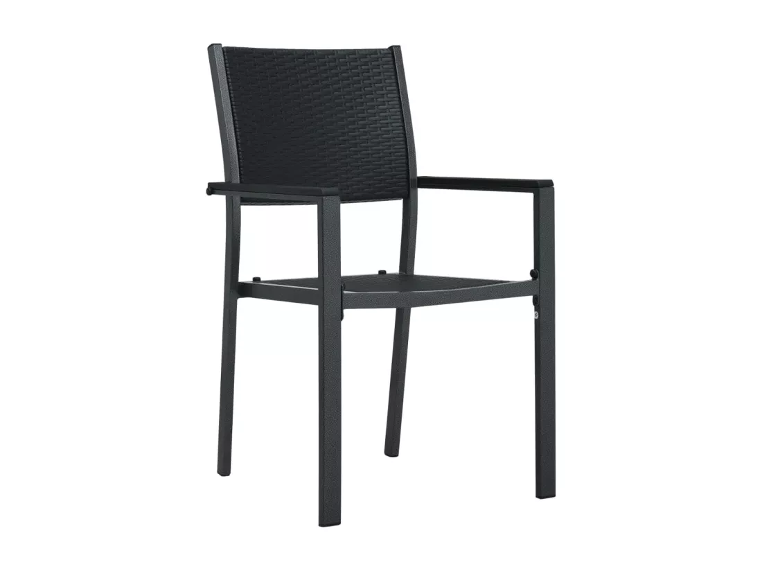 Ensemble à manger de jardin 7 pcs Noir