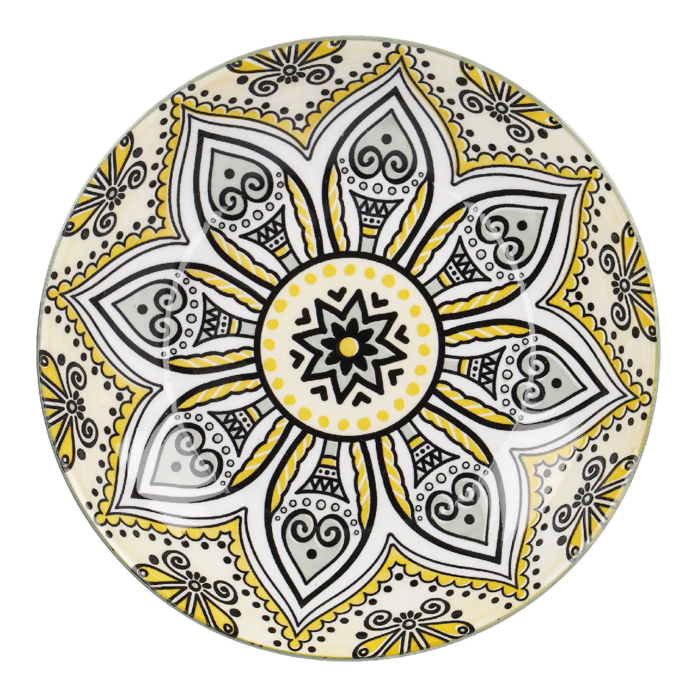 Schale Lisa, flach, gelb, 20 cm