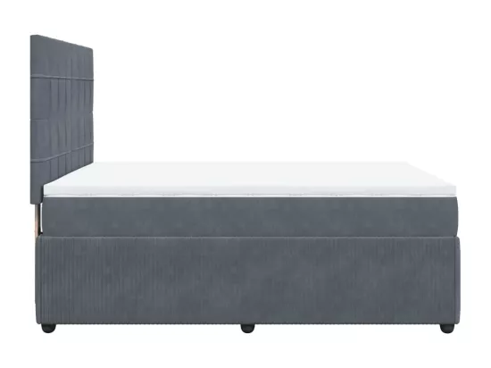 Sommier à lattes de lit et matelas Gris foncé 140x190cm Velours