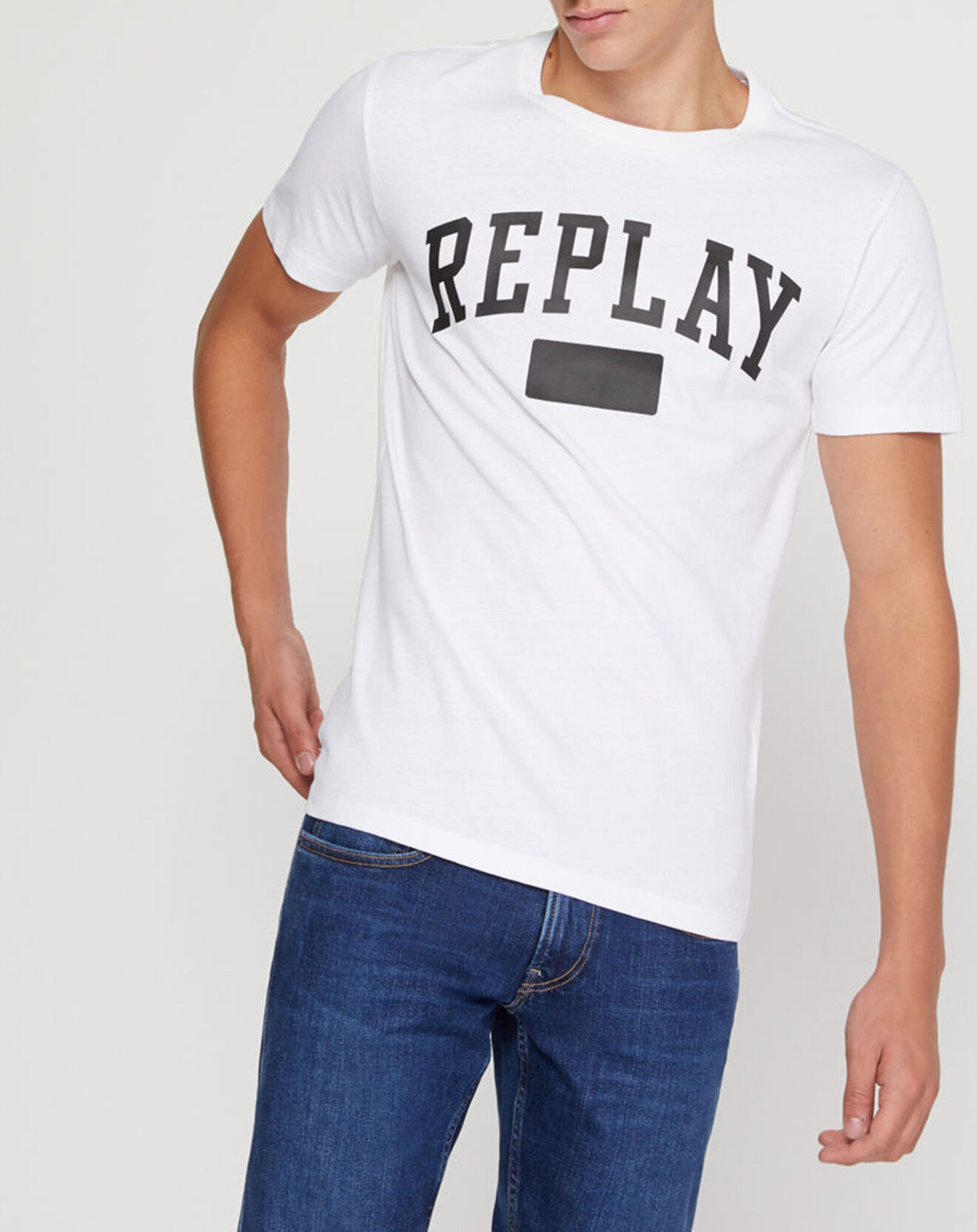 Replay T-Shirt logo blanc