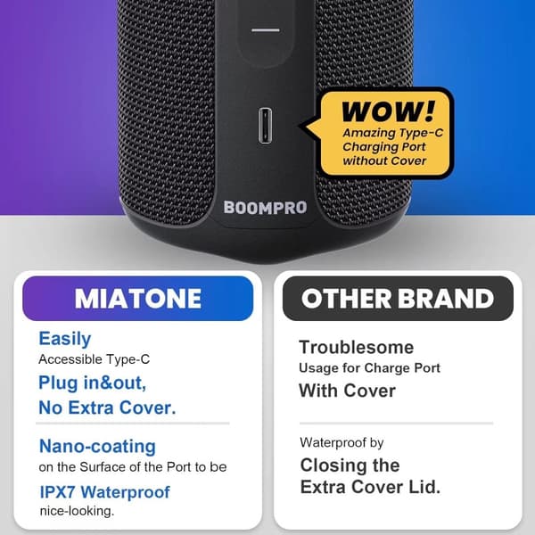 Bluetooth-høyttaler 36W bærbar høyttaler med stereolydbase, Bluetooth 5.3 trådløs IP7x vanntett høyttaler