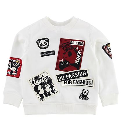 Dolce & Gabbana Sweatshirt - Weiß m. Aufnähern