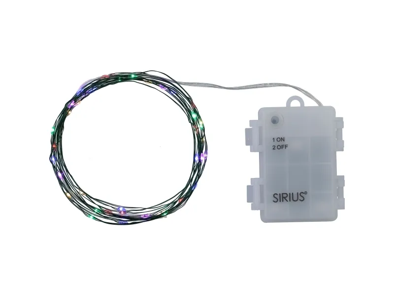 Sirius Knirke Lyskæde 40 LED - Multi/Grøn