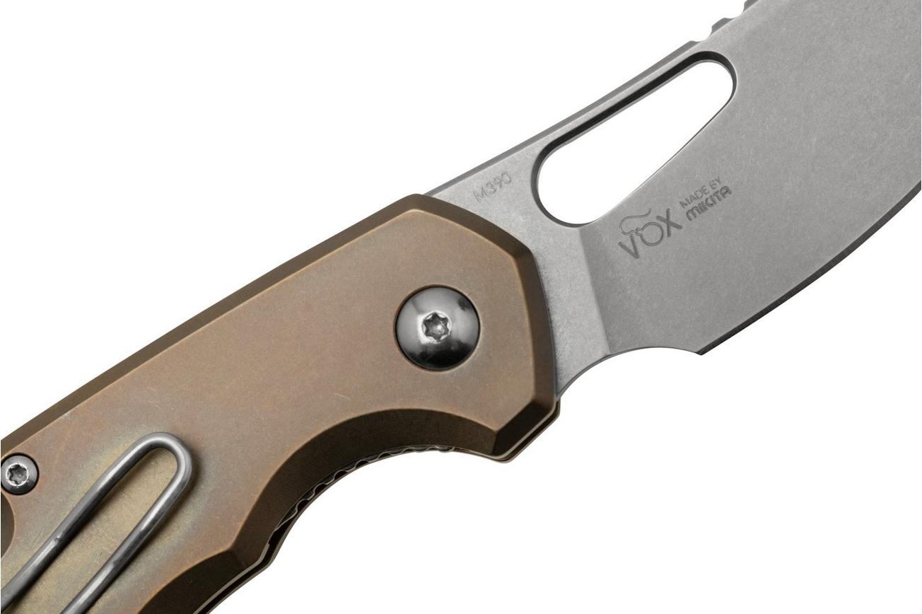 MKM Isonzo FX03M-2TBR, Cleaver Stonewashed Böhler M390 Bronze Titanium, zakmes