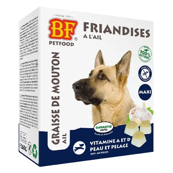 Petiscos para cães BF Petfood Maxi com repelente de alho, 40 unidades.