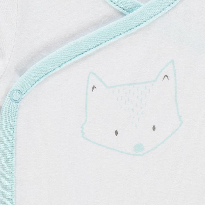 Lot de 2 bodies manches longues en coton bio print chats - Blanc